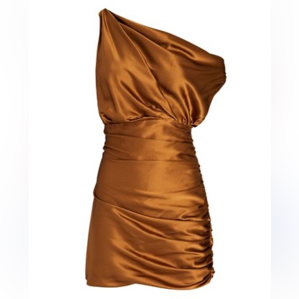 The Sei Draped Mini Dress Silk 2 Revolve Bronze